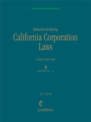 cover image of Ballantine & Sterling, California Corporation Laws